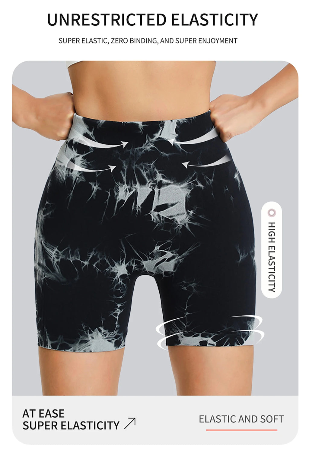 Tie Dye Seamless Leggings for Women High Waist Yoga Pants Scrunch Butt Lifting Elastic Tights Wide Waistband Sports Leggings