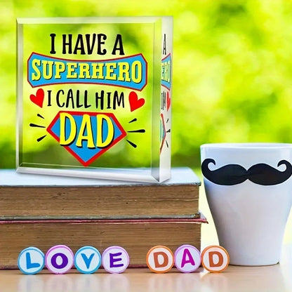 1pc, Father's Day Keepsake Gift For Dad, I Have A Hero, I Call Him Dad, Gifts For Dad From Son Daughter, Gift For Dad Grandpa