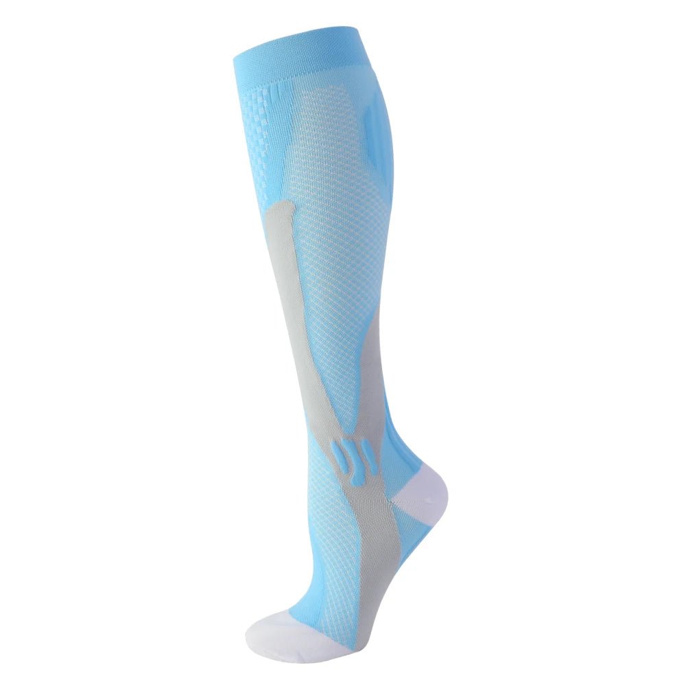 Compression Stockings Blood Circulation Promotion Slimming Compression Socks Anti-Fatigue Comfortable Solid Color Socks
