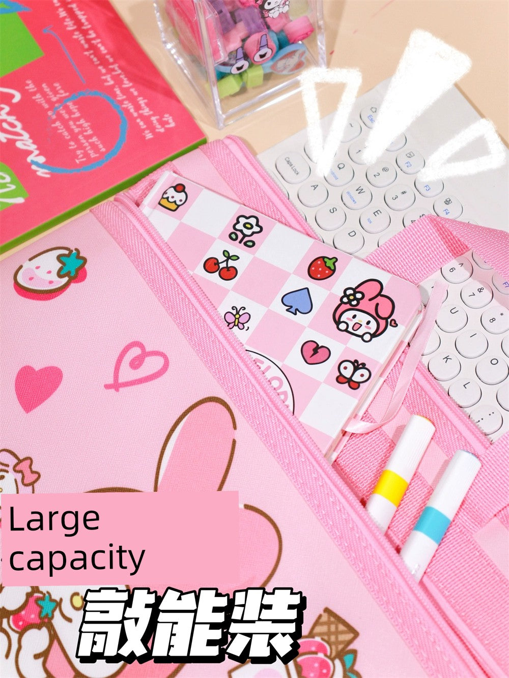 Student Tuition Bag Handbag Cinnamoroll Babycinnamoroll A4 Test Paper Storage Book Document Pouch Clow M Textbook Folder