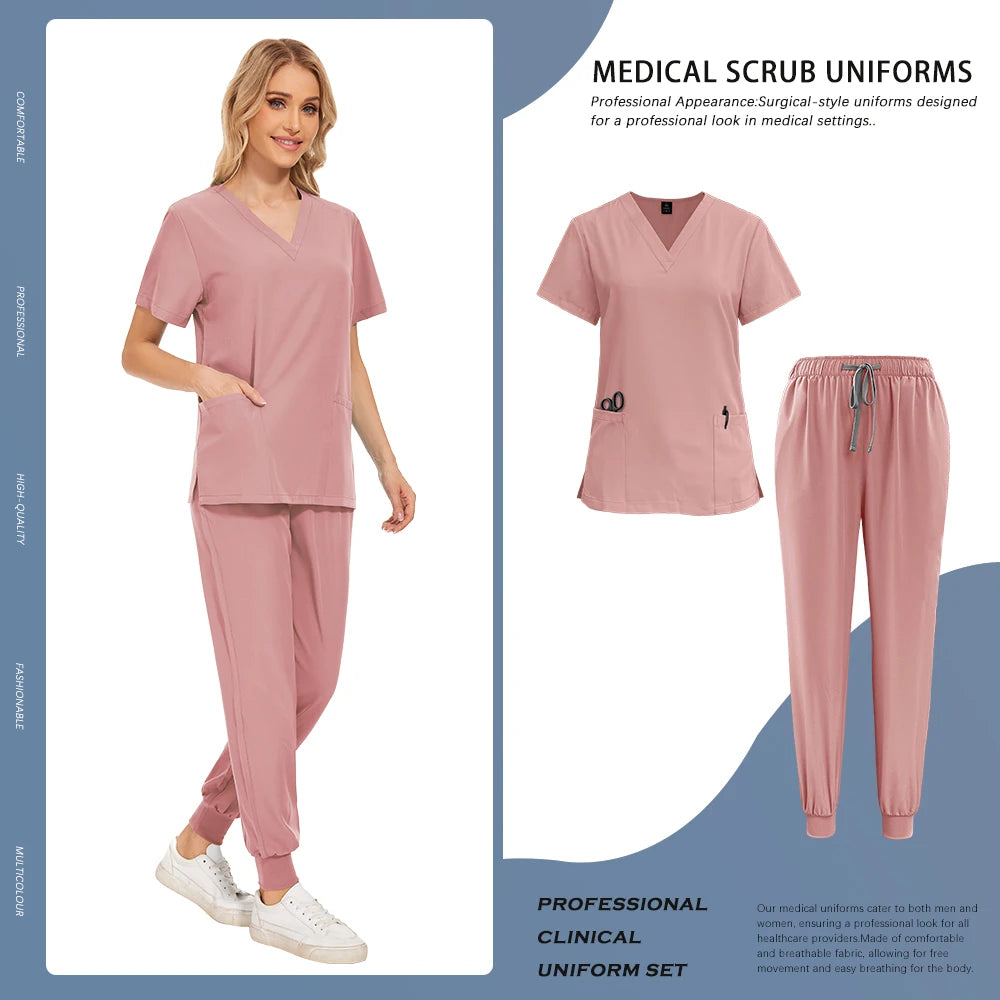 Scrubs Set Hospital Clinical Nurse Work Clothes Medical Surgical Uniforms Doctor Nursing Clothes Women Men Dentist Overalls Suit