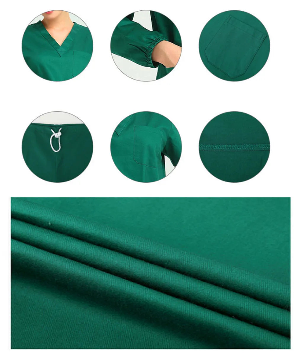 Women Scrubs Set Workwear Medical Uniform Revolution V-Neck Hospital Doctor Nurse Suit Healthcare With Pockets ouc2554