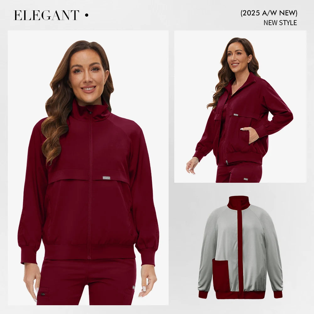 Long Sleeved Pet Scrub Jacket Outfit Surgery Doctor Nurse Coat Hospital Nursing Staff Uniforms Autumn Winter Dentistry Work Wear