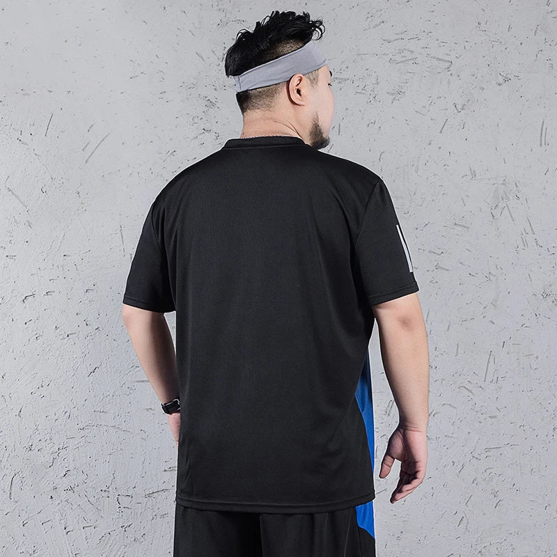 Men's T-shirt Plus Size 1XL-7XL Short Sleeves Tops Spring Summer Gradient Tees Quick Dry Men Sport Oversized Breathable T-shirt