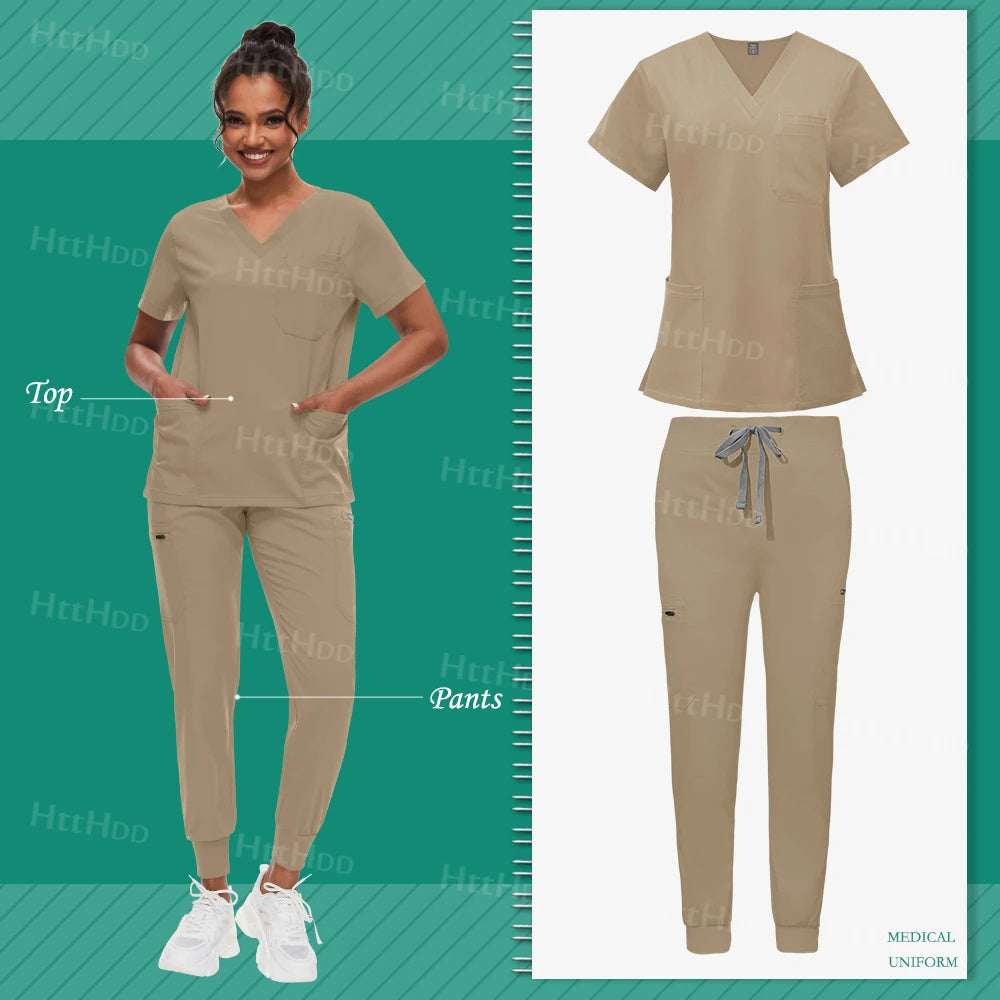 Scrub Sets Uniform Women Joggers Hospital Accessories Medical Surgical Gown Pharmacy Healthcare Work Wear Unisex Mens Scrub Soft