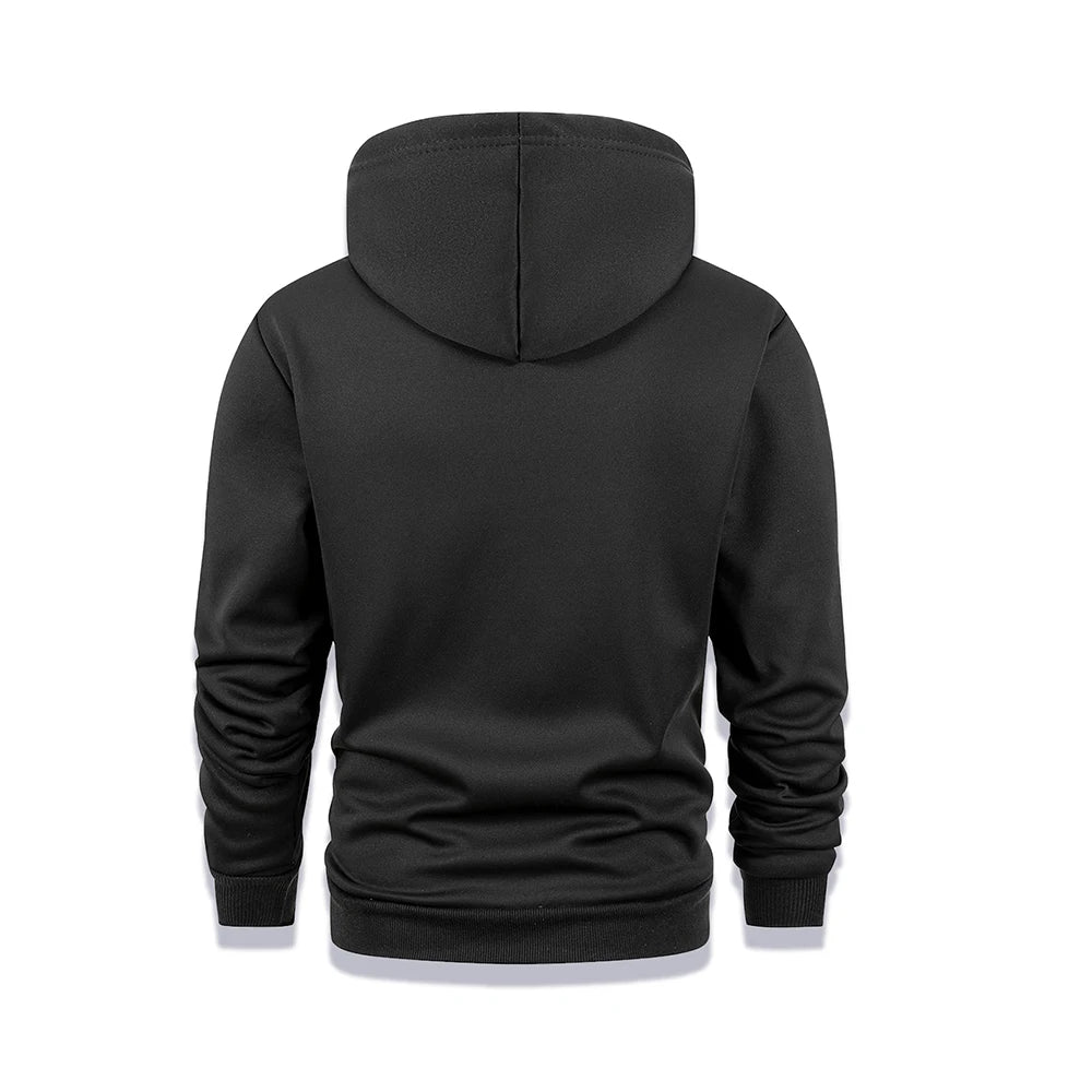 Winter Men's Fleece Hoodies Solid Color Casual Warm Long Sleeve Pullover New Crew Neck Hooded Sweatshirt Streetwear Men Clothing