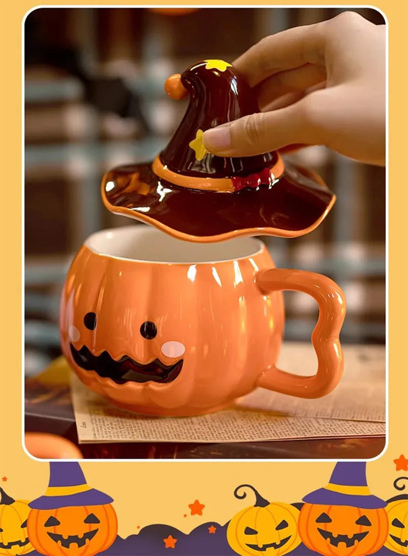 Cute Gift Cup Funny Pumpkin Magic Hat Mug Practical Souvenirs for Girlfriends Couple Ceramic Water Cup