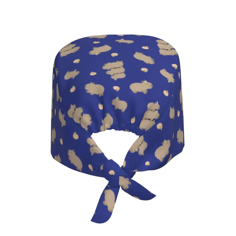 Custom Cartoon Capybara Medical Staff Scrubs Hat Women Men Comic Doctor Nursing Surgical Cap Scrub Caps