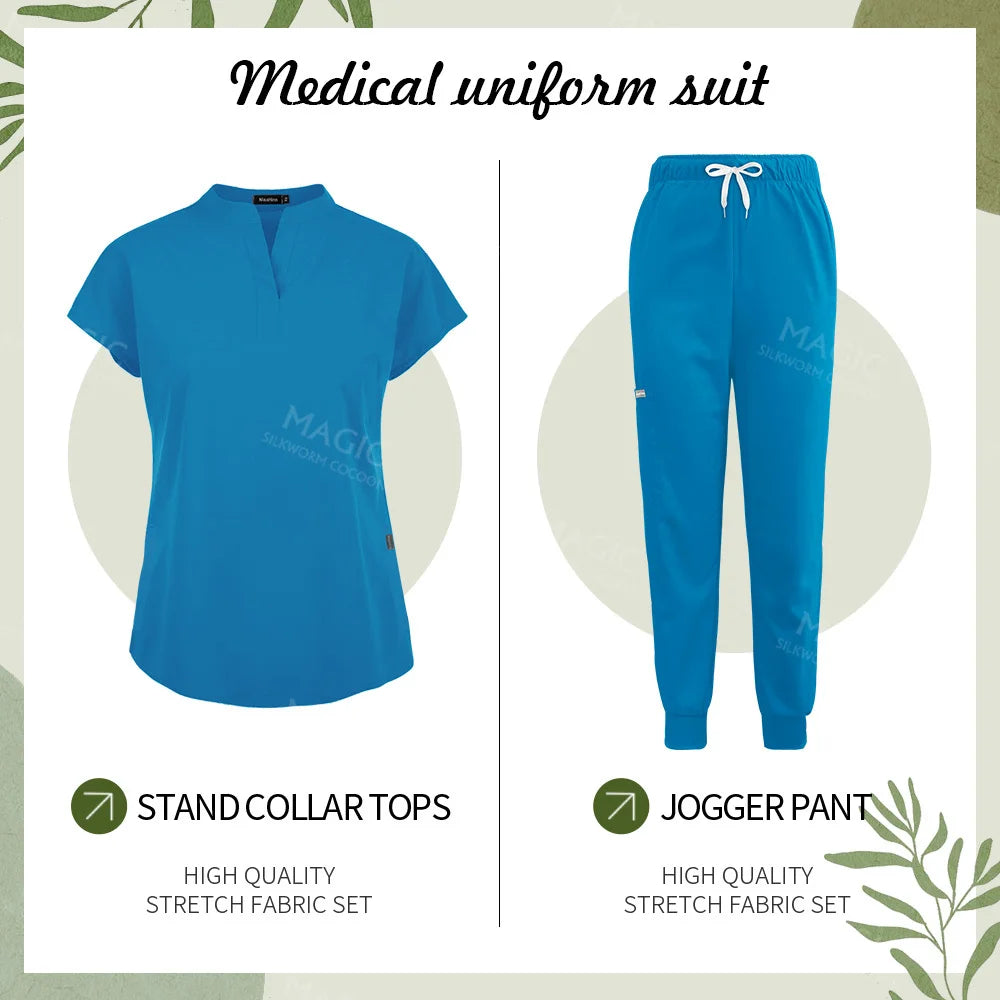 Scrubs Sets Pet Medical Uniforms Clothing Women Nurse Costume Spa Uniforms Surgery Suit Nurse Accessories Doctor Scrubs Workwear