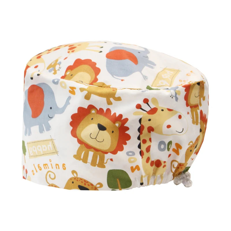 Scrub Caps for Long Hair Premium Surgical Cap Cheap Pharmacy Work Hat  Pet Clinic Doctors Dentist Nursing Cap with Buttons K1030