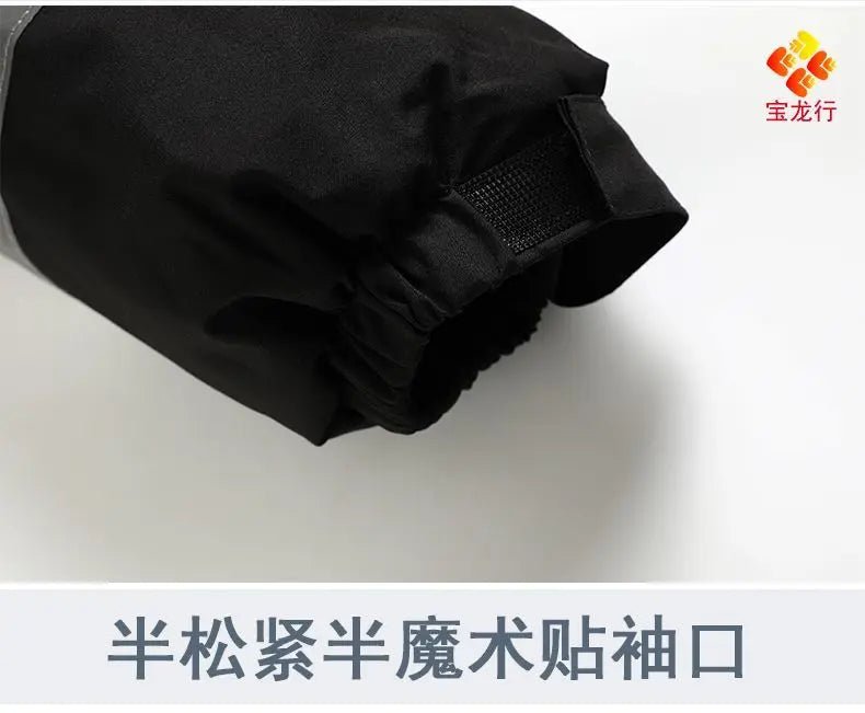 Winter Work Jacket Men, Waterproof Windproof Reflective Thermal Coat, Fleece Lined Abrasion Resistant Parka