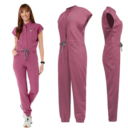 New Nurse Clothing Jumpsuits Medical Surgical Coverall Uniforms Beauty Salon SPA Clinic Pet Scrub Workwear High Quality Bodysuit