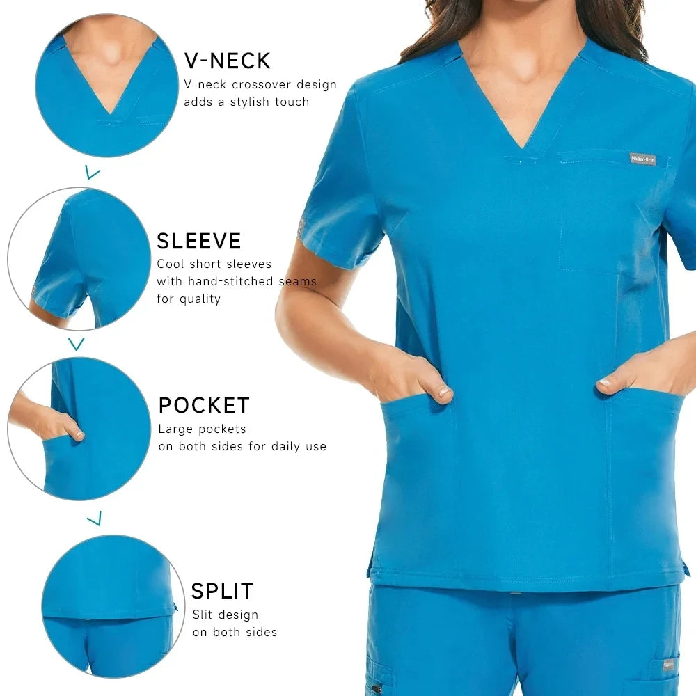 Nursing Scrubs Set Anti-Wrinkle Medical Surgical Gown Wholesale Hospital Scrub Top Doctor Nurse Special Scrub Uniform Men Women