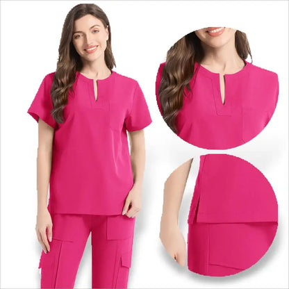 2 Pcs Medical Scrubs Uniform for Women Nurse Scrub Set with Pocket Nursing Operating Room Clothes