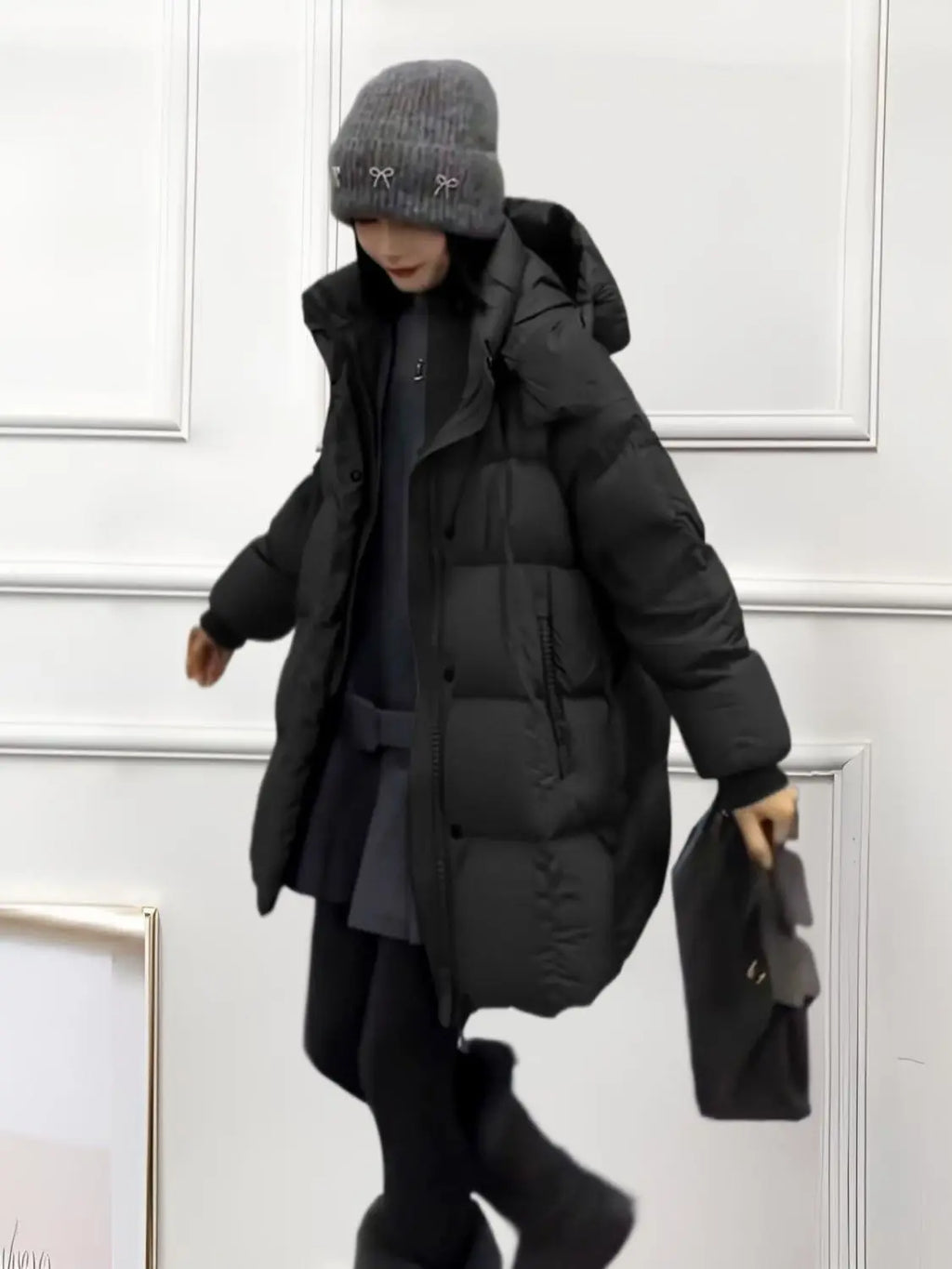 Winter Jacket New Style Fashionable Thick and Warm Mid-length Loose-fitting Down and Cotton Coat for Autumn and Winter Seasons