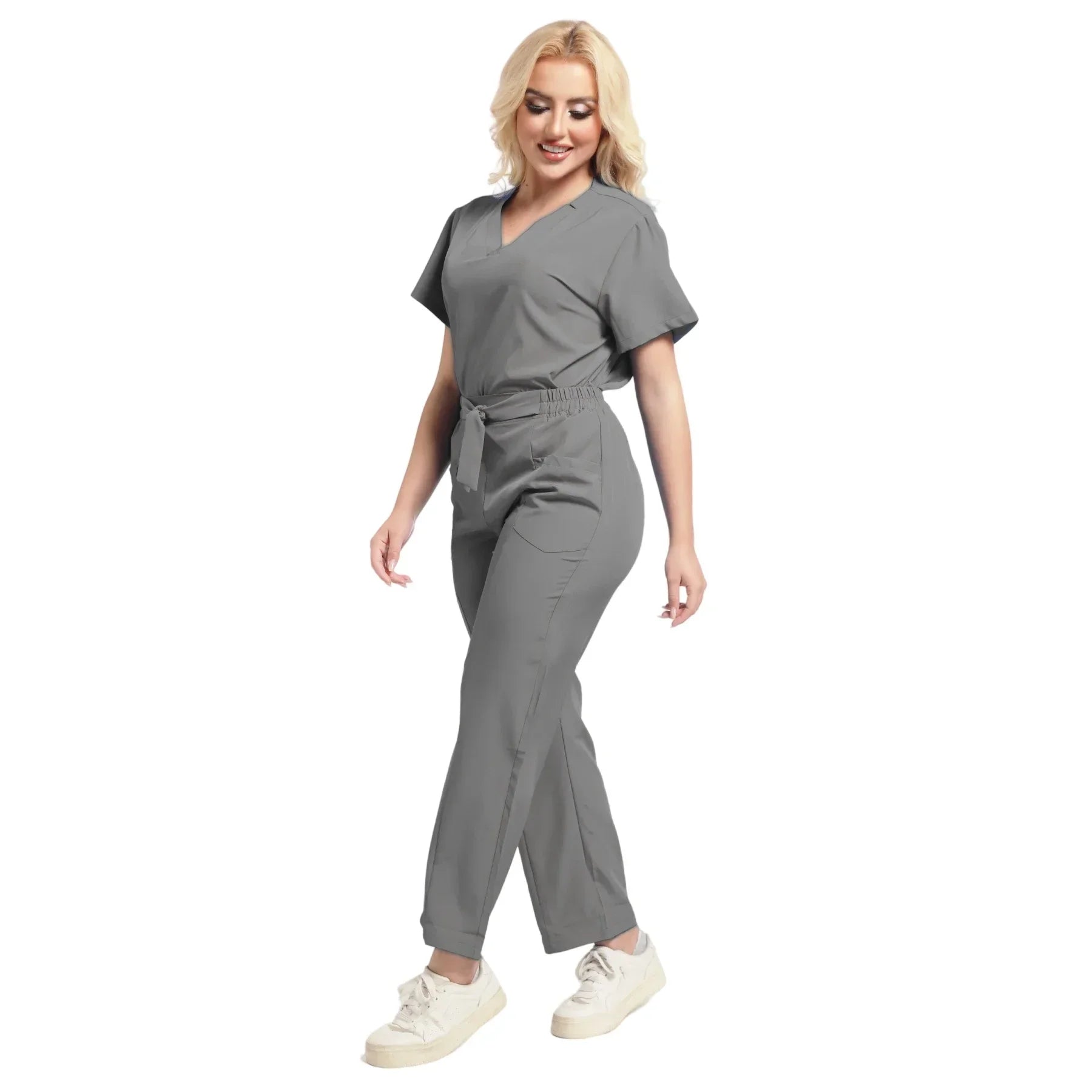 Plus Size New Style Working Scrubs Set Women Pet Nurse Uniforms Solid Color Beauty Salon Work Uniforms Medical Uniforms Workwear