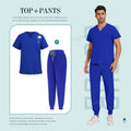 Scrubs Set Men Medical Uniforms Stretch Scrub Tops with Pocket Pants Nurse Uniform Doctor Surgery Overalls Beauty Salon Workwear