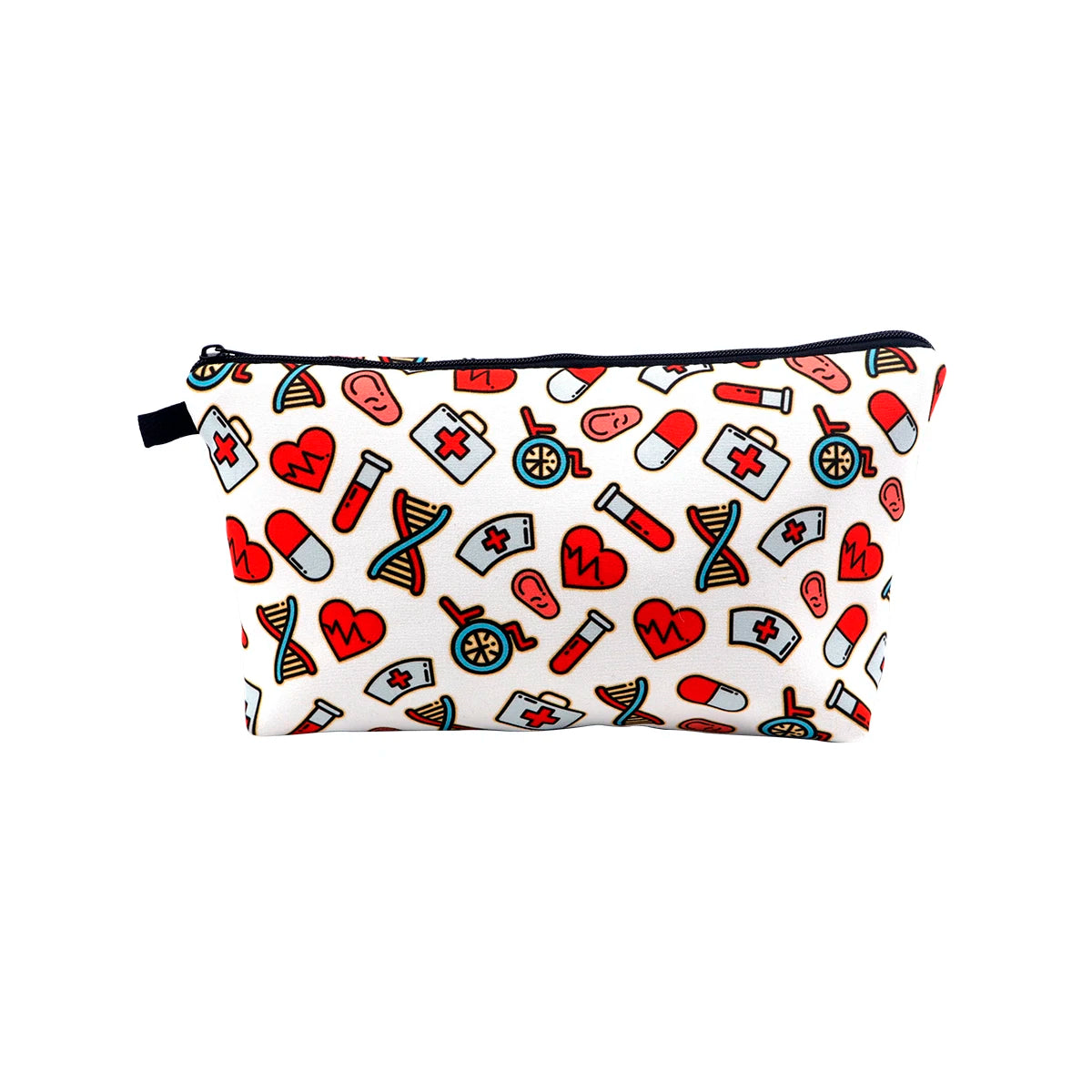 Nurse Pink Ribbon Life Cosmetic Bag Gift for Women Make Up Bag Travel Cosmetic Organizer Toiletry Bag Pencil Case