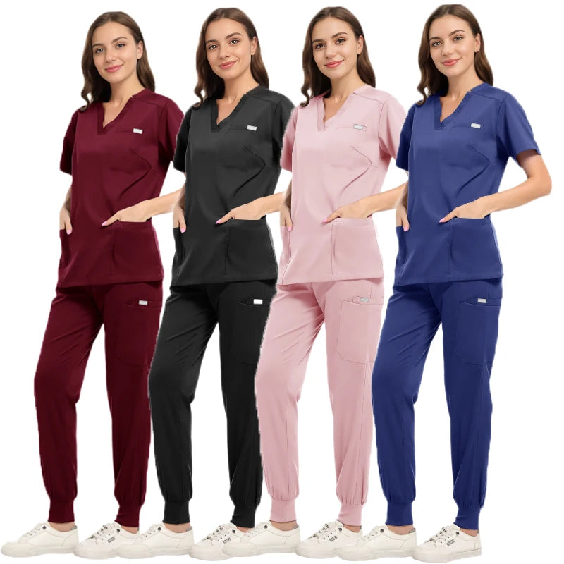 Nursing Scrubs Set Anti-Wrinkle Medical Surgical Gown Wholesale Hospital Scrub Top Doctor Nurse Special Scrub Uniform Men Women