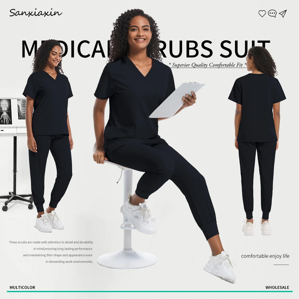 Hospital Scrubs Sets Doctor Nursing Uniform Suit for Male Female Dental Clinic Supplies Nurse Uniforms Women Medical Accessories