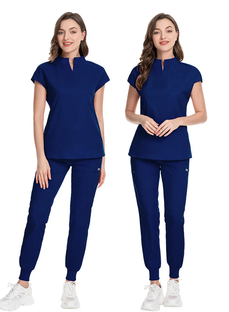 Slim Fit Scrubs Medical Uniforms Women Scrubs Tops Pant Hospital Nurses Accessories Dental Clinic Beauty Salon Spa Lab Workwear