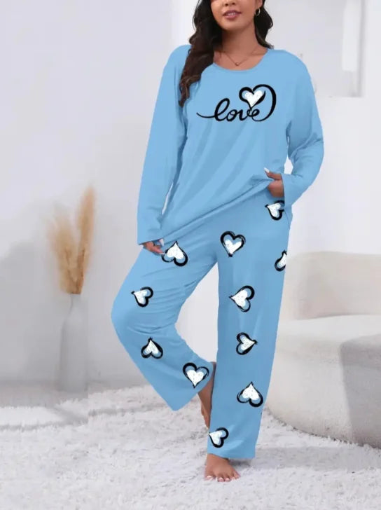 Plus Size Women's Fashion Winter Outfit Clothing Sets Flannel Pullover Warm Thicken Little Bear Graphical Round Neck Outfit