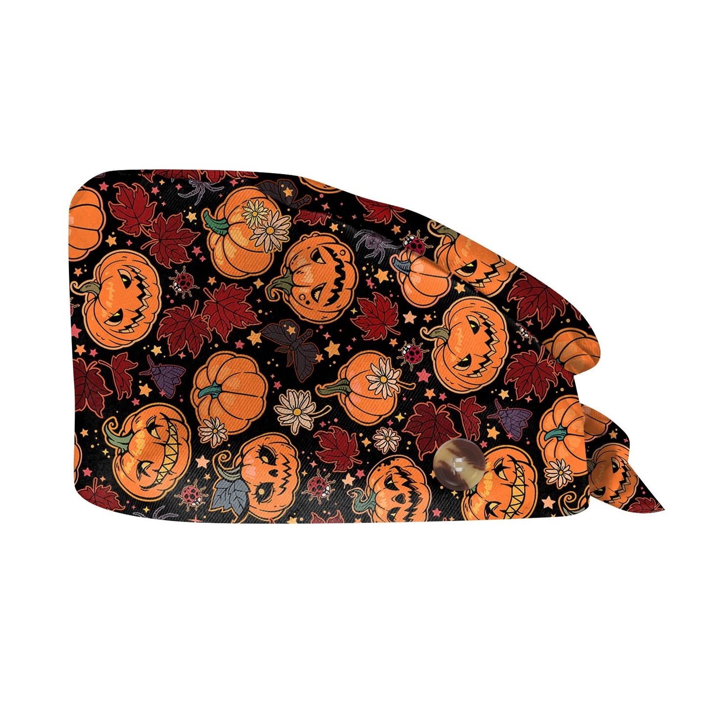 Halloween Cartoon Printing Scrubs Caps Hat Women Nurse Cap Pet Clinic Work Hat Scrub Hats Festive Accessories Nurse Hat