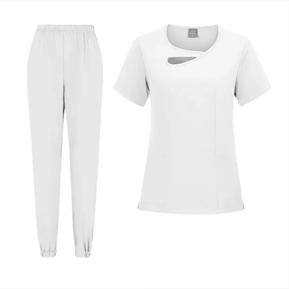 New Medical Doctor Nurse Surgical Uniforms Woman Scrub Set Beauty Salon Work Wear Clinical Scrubs Top-Pants Spa Nursing Tunic