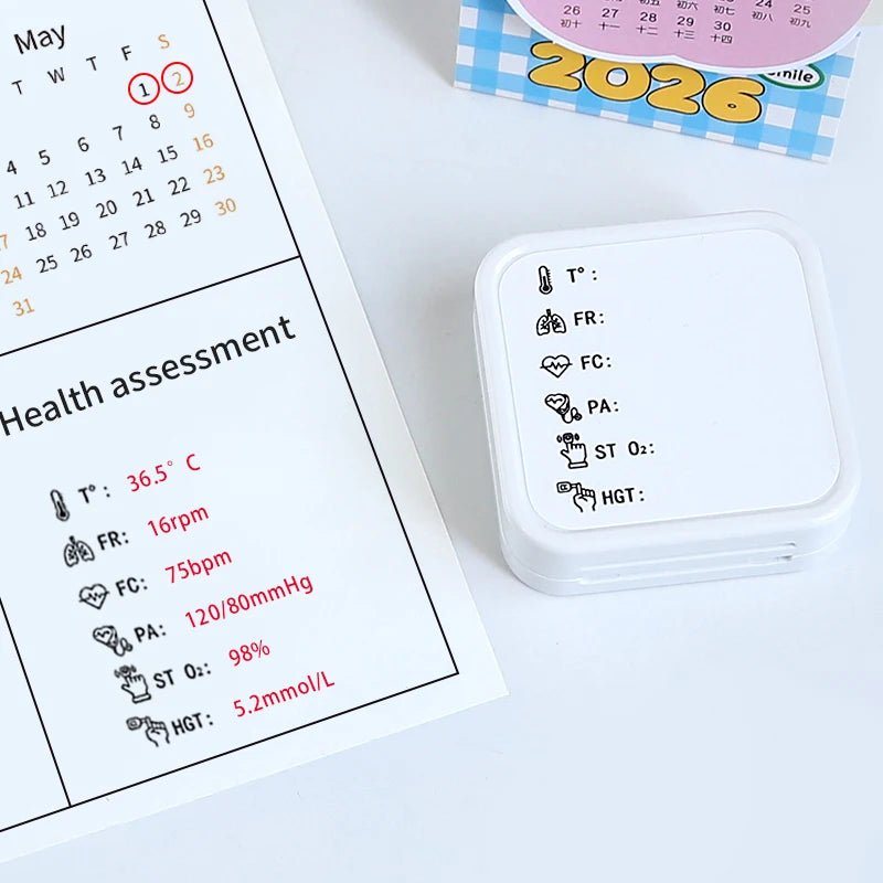 Nurse Stamp Daily Vital Sign Monitoring For Routine Patient Health Check Recording Heart Rate Blood Pressure Oxygen Saturation