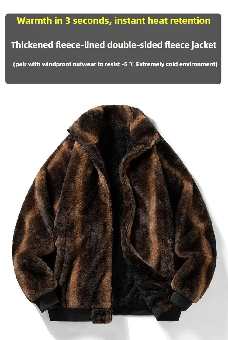 Cozy Winter Fleece Jacket, Convertible Collar Hood to Shield from Wind, Plush Lined for Warmth