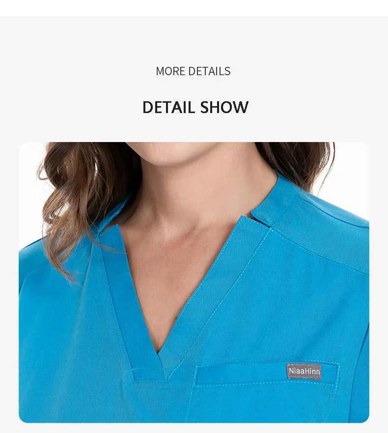 Women Scrubs Sets Nurse Accessories Medical Uniform Slim Fit Hospital Dental Clinical Workwear Clothing Surgical Overall Suits