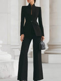 Women Suit 2 Pieces White Single Button Solid Slim For Wedding Business Work Office Daily Commute Casual Set Blazer And Pants