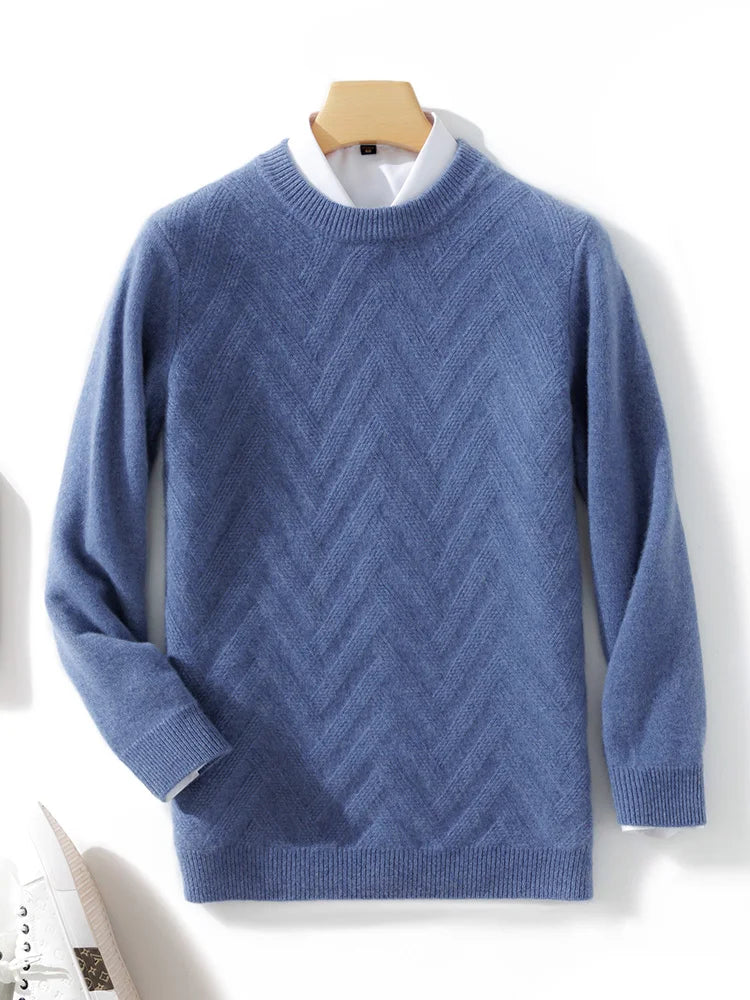 Men's Cashmere Sweater Autumn Winter  O-neck Long Sleeve Pullover  Casual Clothing 100% Merino Wool high-end Knitwear Top