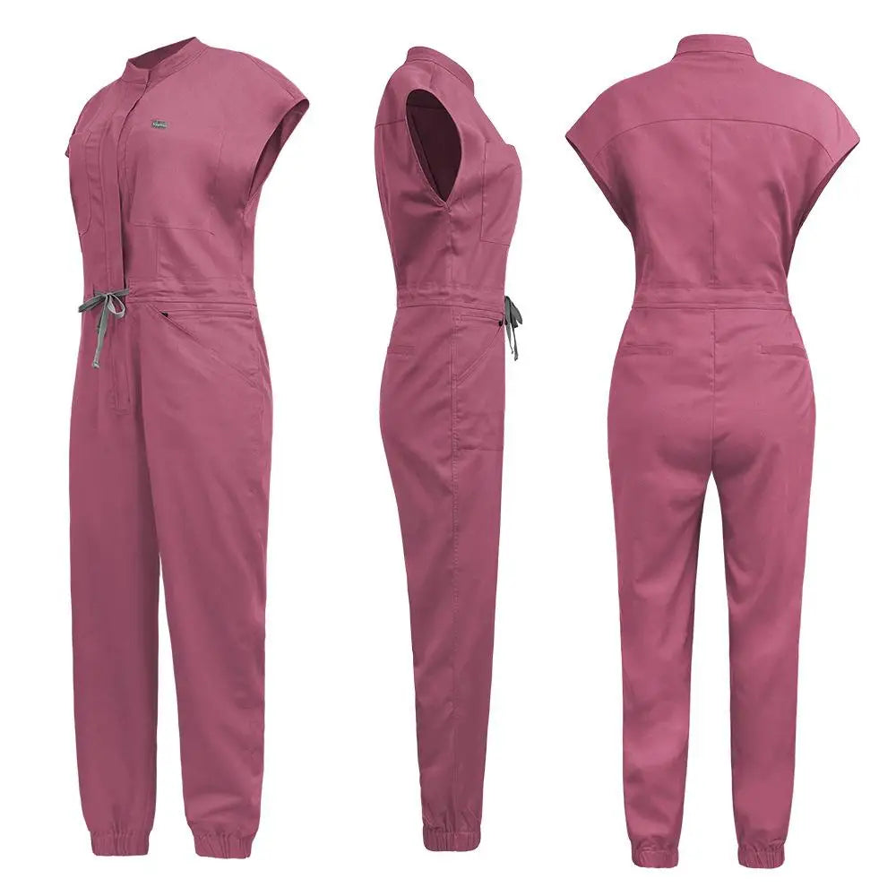 New Nurse Clothing Jumpsuits Medical Surgical Coverall Uniforms Beauty Salon SPA Clinic Pet Scrub Workwear High Quality Bodysuit