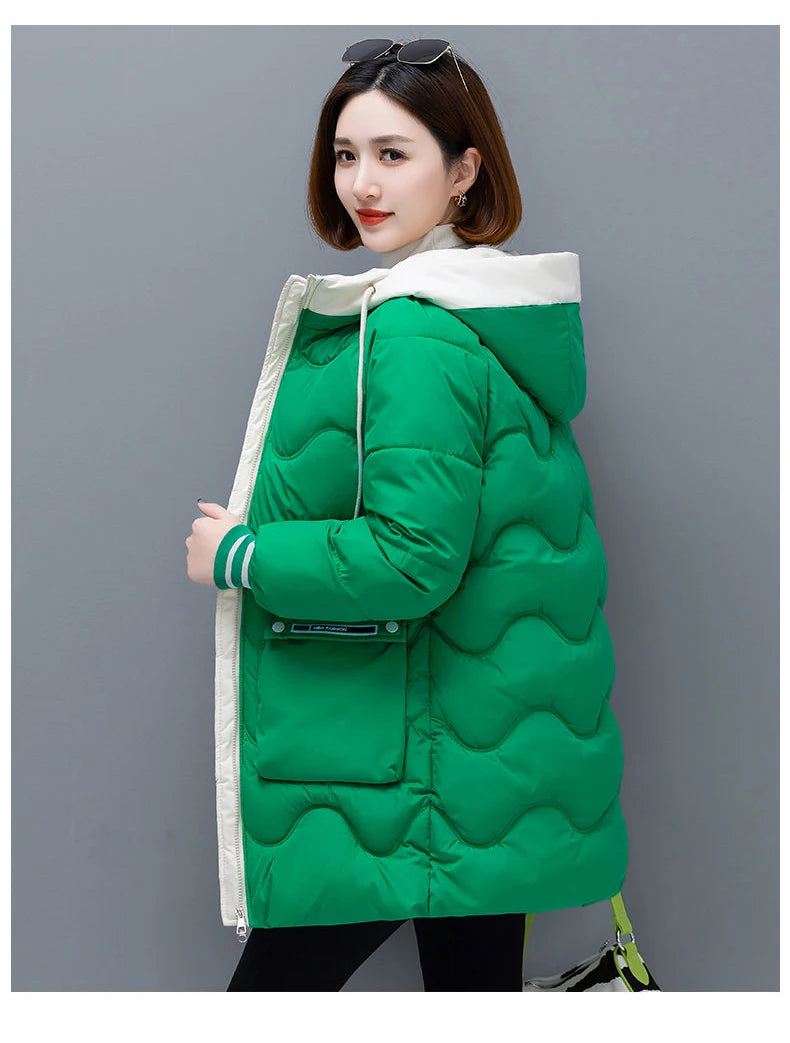 Long Winter Jacket Women Down Cotton Coats New Cotton Padded Puffer Parka Coat Women Hooded Outwear Thicken Warm Jacket 4XL
