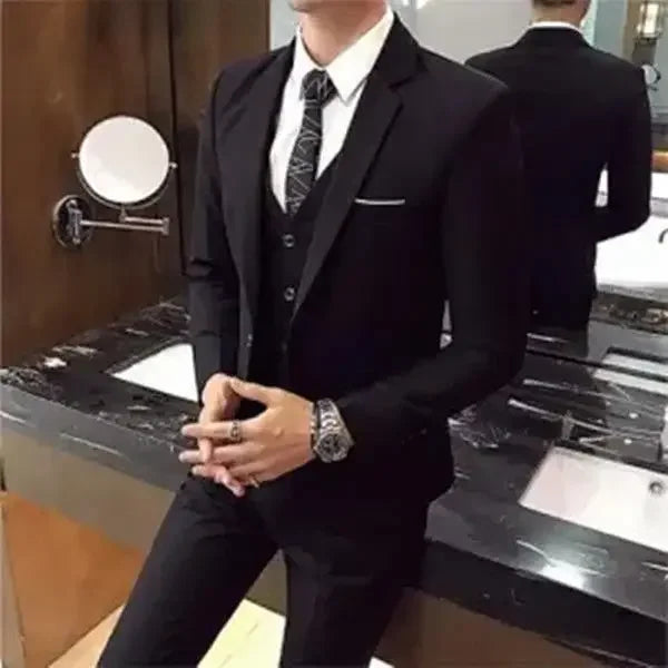 Men's Three-piece Suit Casual Slim Fit Business Attire