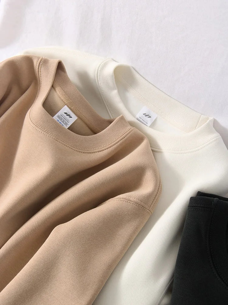 Winter Fleece Sweatshirts For Women Oversized Top Warm Pullovers Black Loose O Neck White Thick Velvet Sweatshirt Women Warm