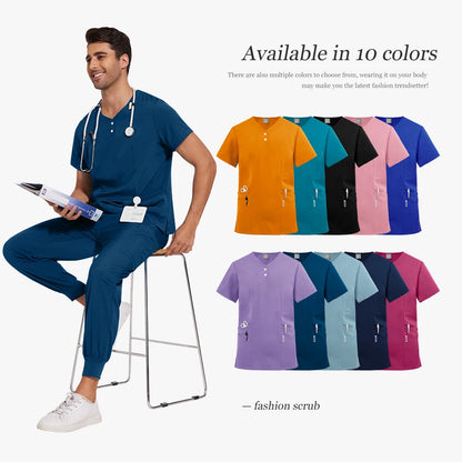Scrubs Nursing Accessories Medical Surgical Gowns Doctor Nurse Special Scrub Men Solid Color Work Wear Spa Unifroms Women Unisex