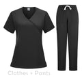 New Scrubs Set Medical Uniforms Stretch Scrub Tops with Pocket Pants Nurse Uniform Doctor Surgery Overalls Beauty Salon Workwear