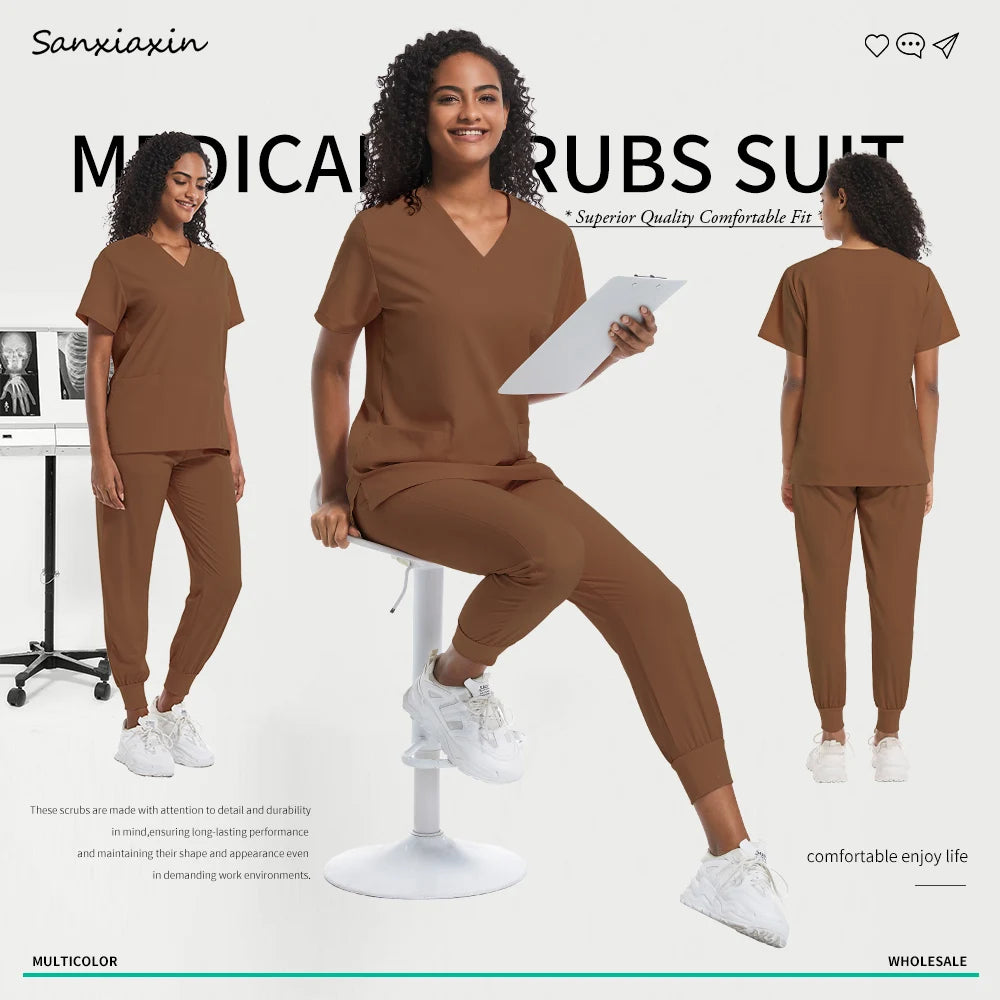 Hospital Scrubs Sets Doctor Nursing Uniform Suit for Male Female Dental Clinic Supplies Nurse Uniforms Women Medical Accessories