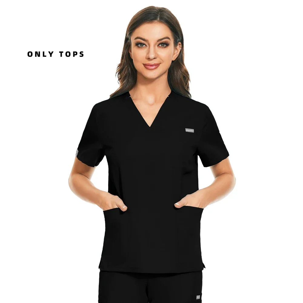 Medical Uniform Lab Clothes Women Mens Scrubs Tops Nurse Nursing Uniform Vet Costume Spa Workwear Hospital Surgery Work Shirts