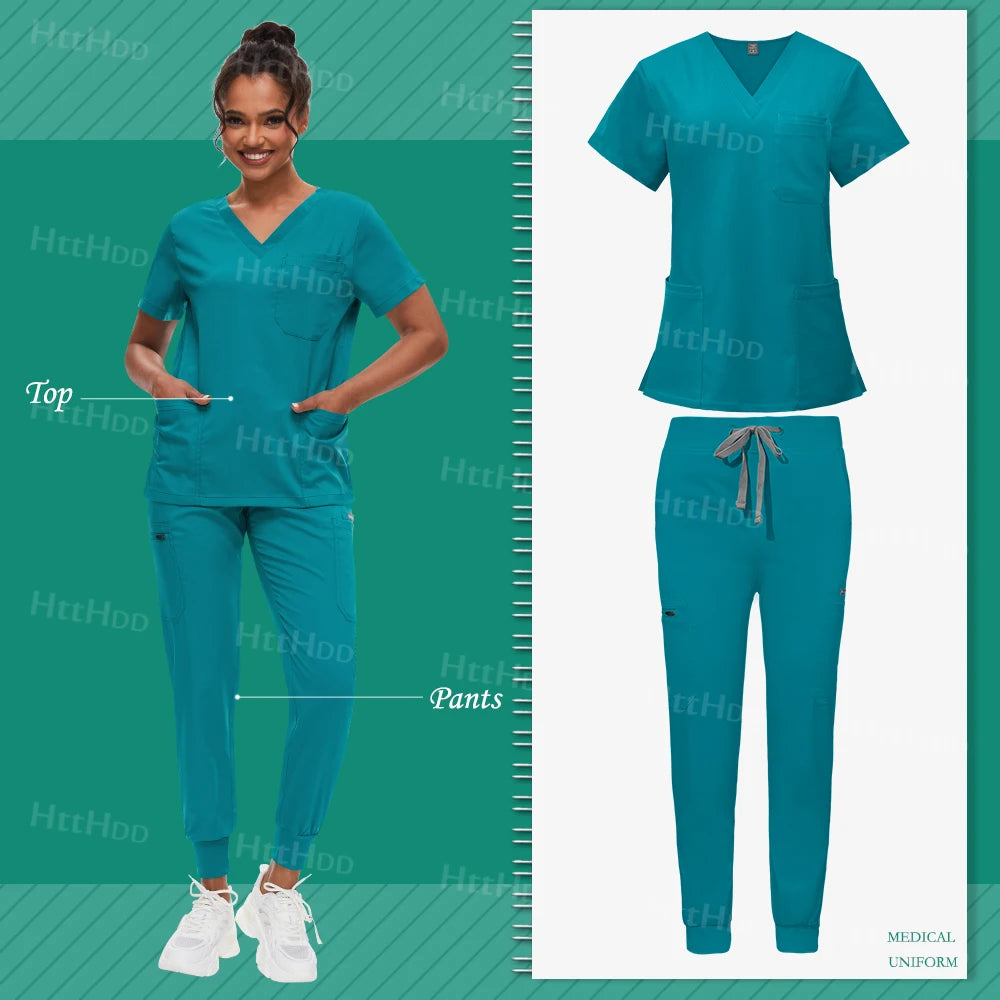 Scrub Sets Uniform Women Joggers Hospital Accessories Medical Surgical Gown Pharmacy Healthcare Work Wear Unisex Mens Scrub Soft