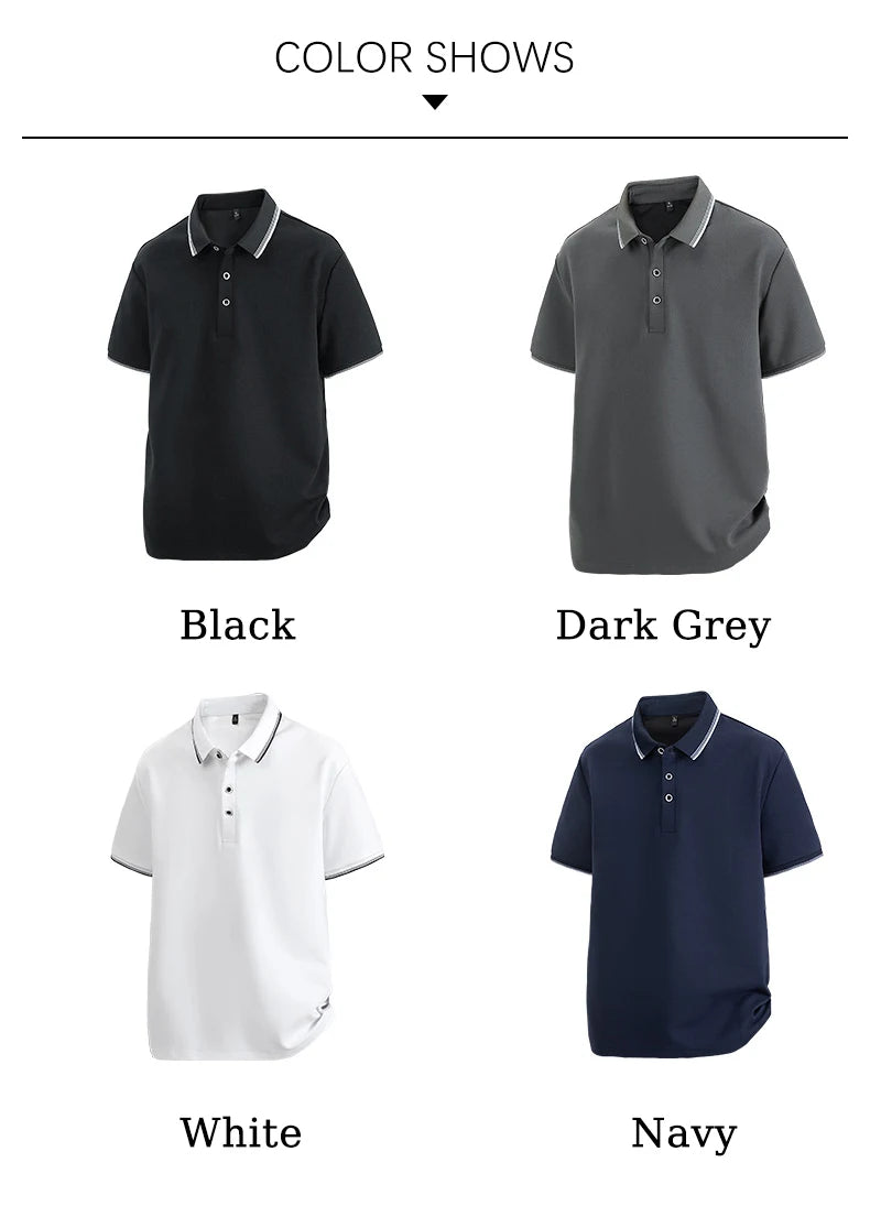 Oversized Men 7XL Polo Shirt 8XL 2025 Summer 95% Cotton Breathable Short Sleeve Collar Business Shirt Golf Man Top Clothes