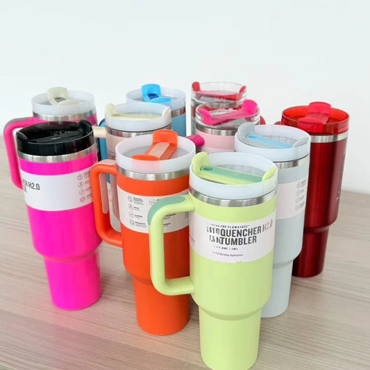 40oz Stainless Steel Vacuum Mug Double-Wall Insulated Travel Cup with Handle Straw Lid for Hot And Cold Beverages