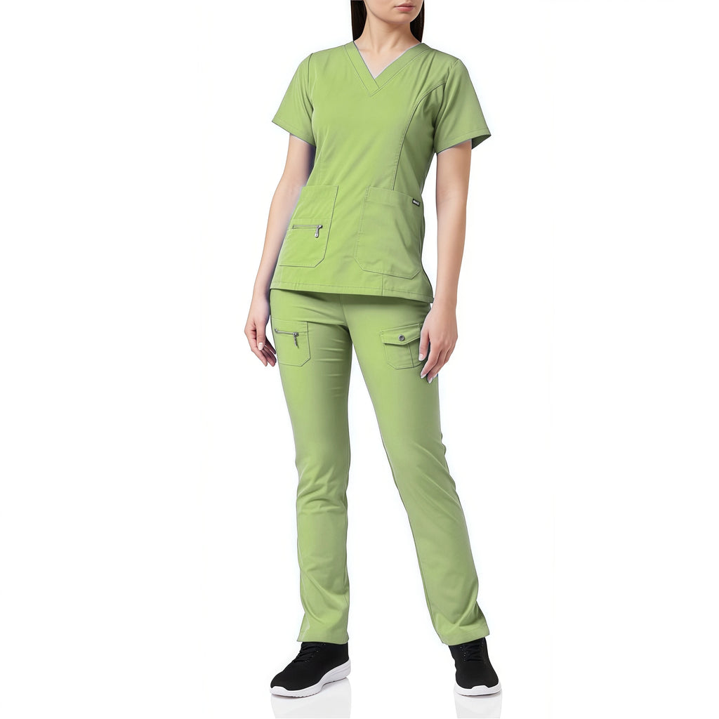 Pants Sets Short Sleeved Top Scrub Solid Color Surgical Gowns Medical Accessories Manicurist Beautician Nursing Scrub Sets Women