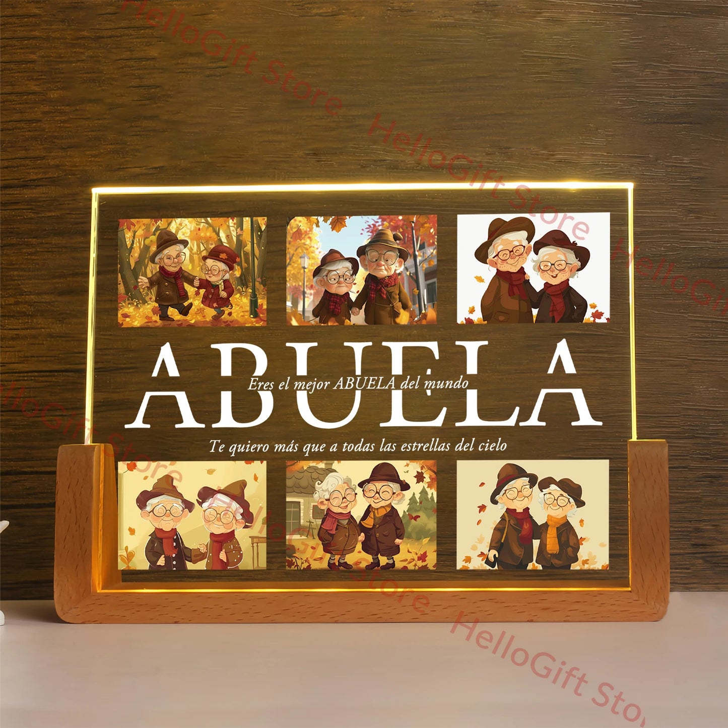 Personalized Custom Photo Text 3D Acrylic Lamp Customized NightLight for MOM DAD LOVE Family Friend Birthday Festival Day Gift