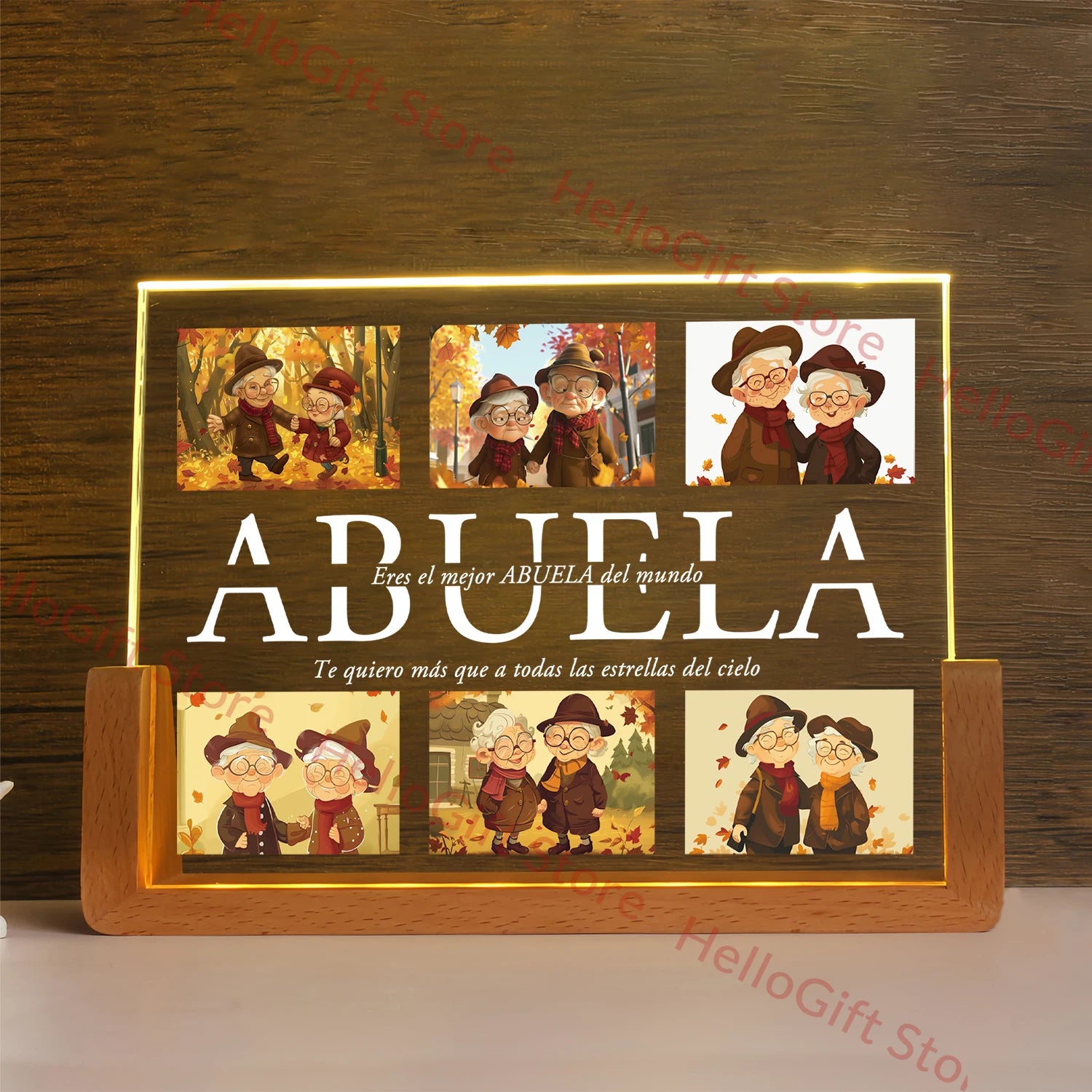 Personalized Custom Photo Text 3D Acrylic Lamp Customized NightLight for MOM DAD LOVE Family Friend Birthday Festival Day Gift