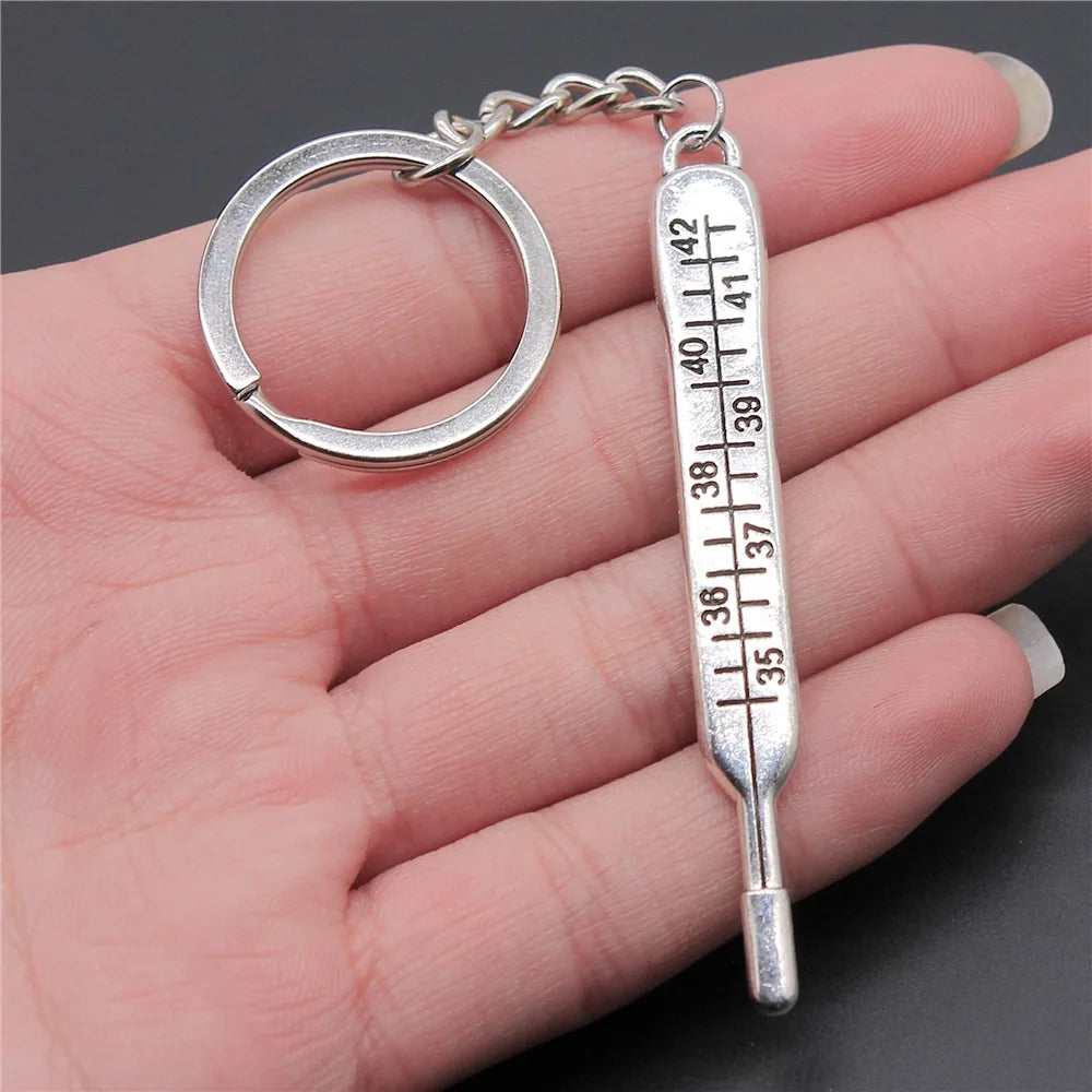 Nurse Doctor Needle Syringe Stethoscope EMT Caduceus Medical Symbol Brain Lungs Keychain Jewelry Medicine Graduate Gift