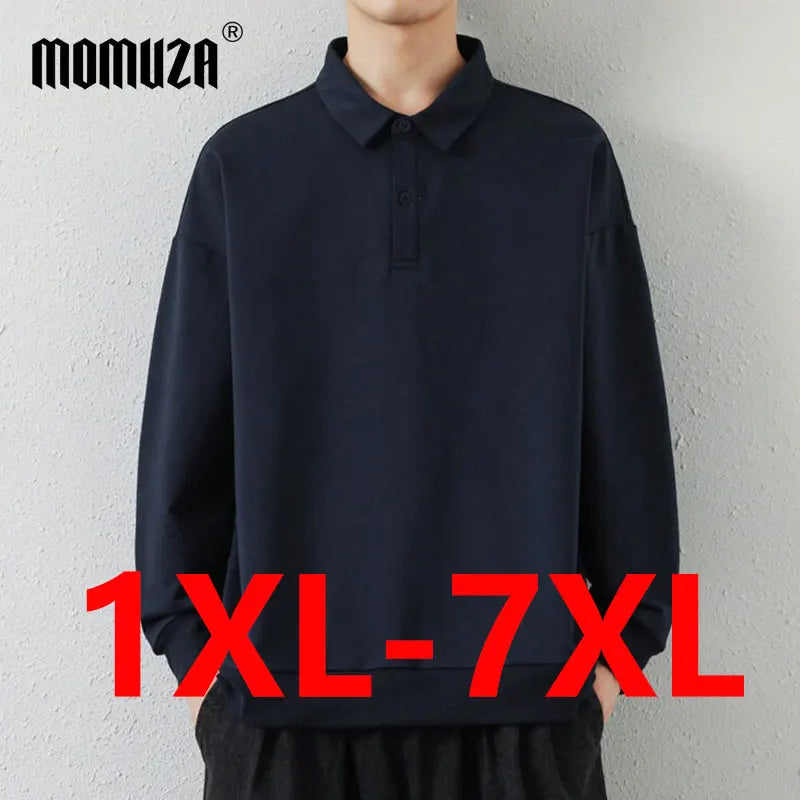 1XL-7XL Plus Size Men's Polo Shirts Long Sleeve Lapel Casual Breathable Comfortable Polo Shirt High Quality Male T-Shirt Clothes