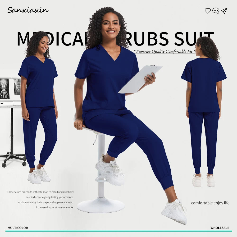 Hospital Scrubs Sets Doctor Nursing Uniform Suit for Male Female Dental Clinic Supplies Nurse Uniforms Women Medical Accessories